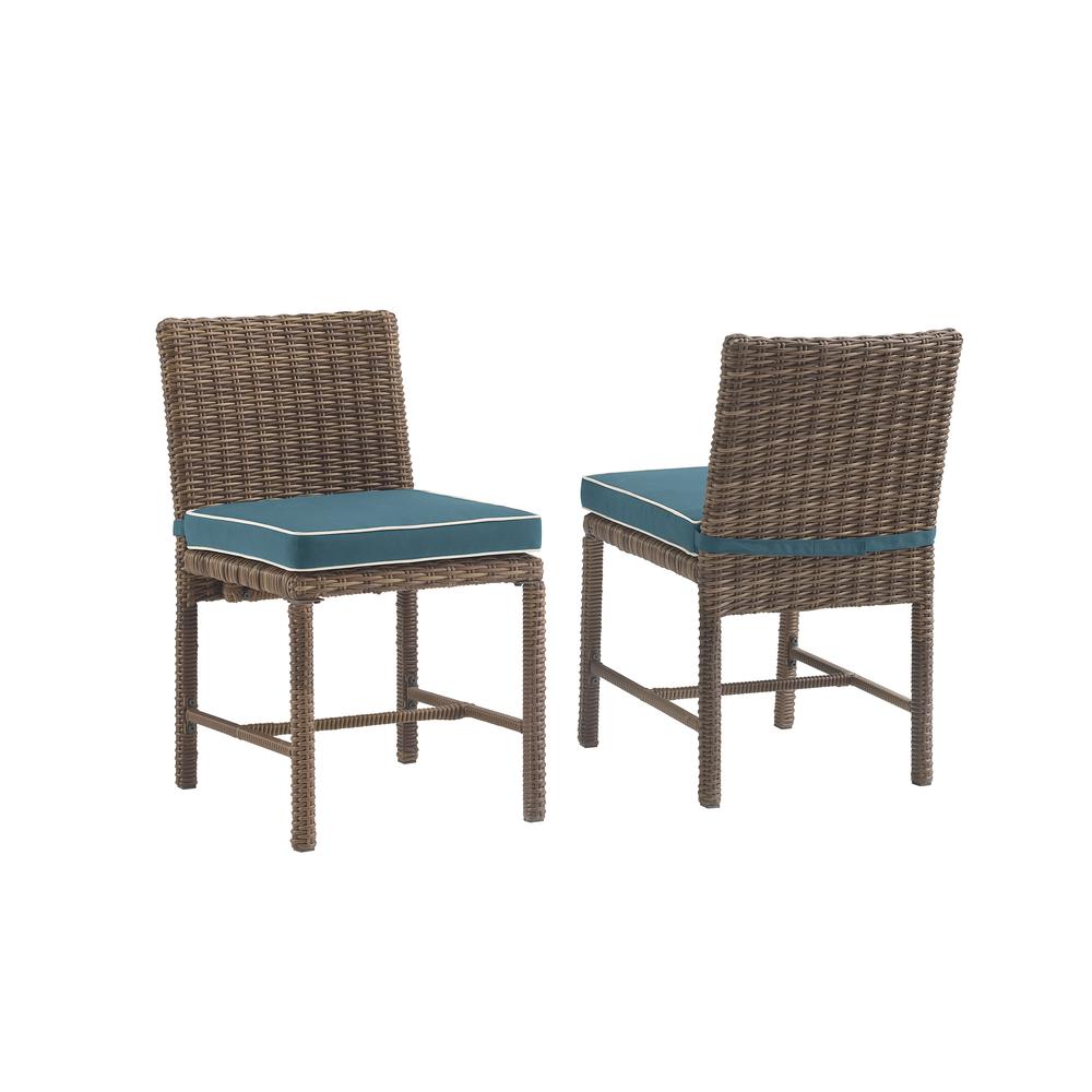 Bradenton 2Pc Outdoor Wicker Dining Chair Set Navy/Weathered Brown - 2 Dining Chairs. The main picture.