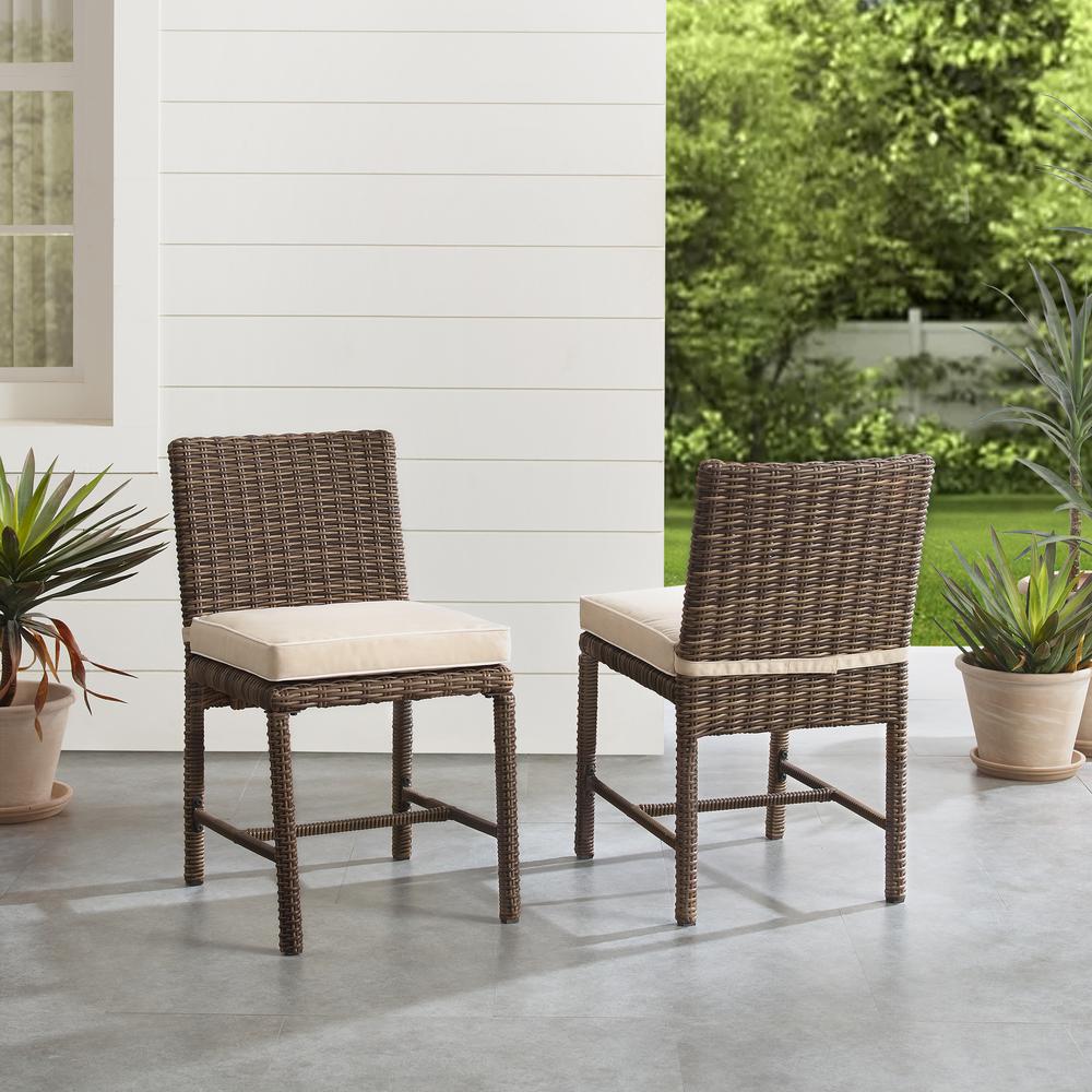 Bradenton 2Pc Outdoor Wicker Dining Chair Set Sand/Weathered Brown - 2 Dining Chairs. Picture 2