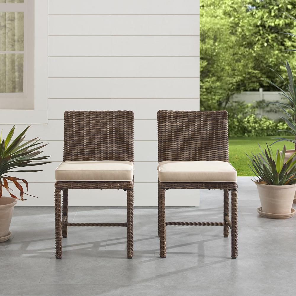 Bradenton 2Pc Outdoor Wicker Dining Chair Set Sand/Weathered Brown - 2 Dining Chairs. Picture 3