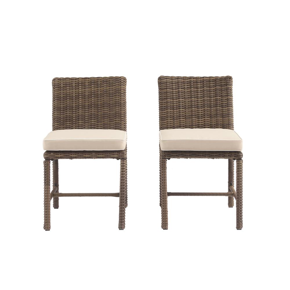 Bradenton 2Pc Outdoor Wicker Dining Chair Set Sand/Weathered Brown - 2 Dining Chairs. Picture 4