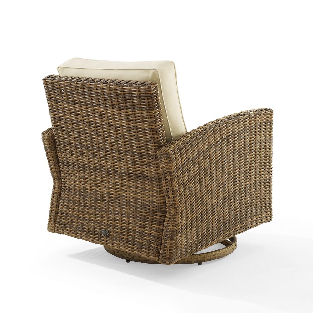 Bradenton Outdoor Wicker Swivel Rocker Chair Sand/Weathered Brown. Picture 7