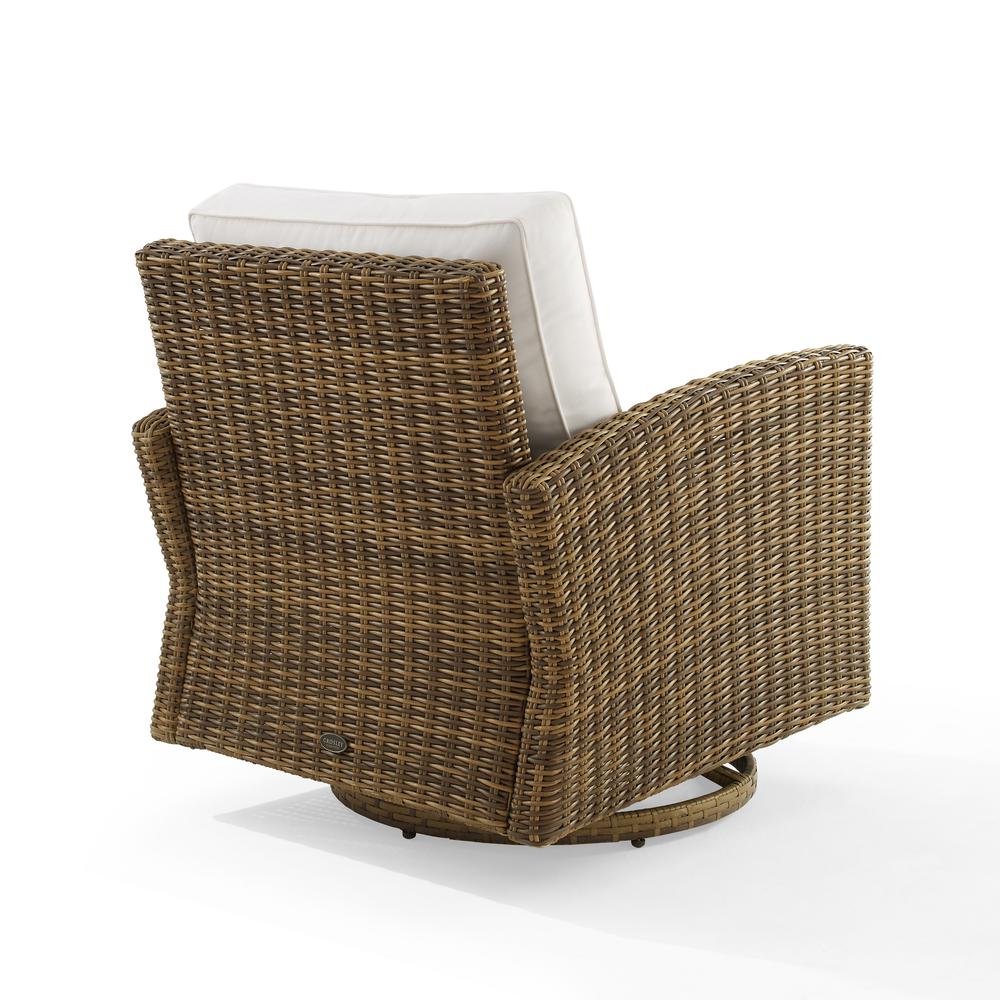 Bradenton Swivel Rocker Chair - Sunbrella White/Weathered Brown. Picture 8