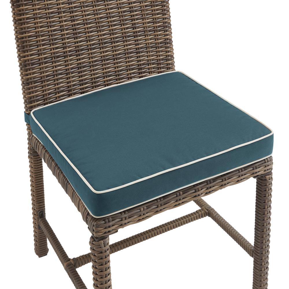 Bradenton 5Pc Outdoor Wicker Dining Set Navy/Weathered Brown - Dining Table & 4 Dining Chairs. Picture 12
