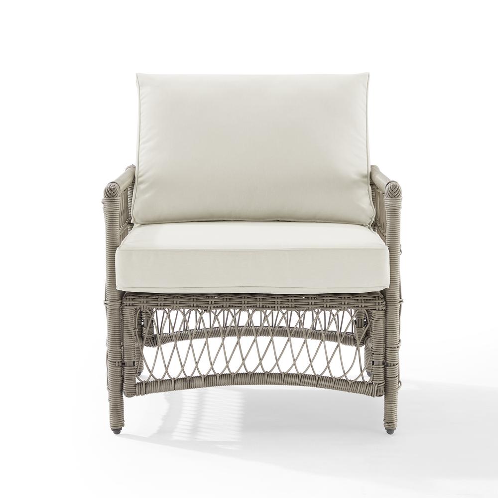 Thatcher Outdoor Wicker Armchair Creme/Driftwood. Picture 8