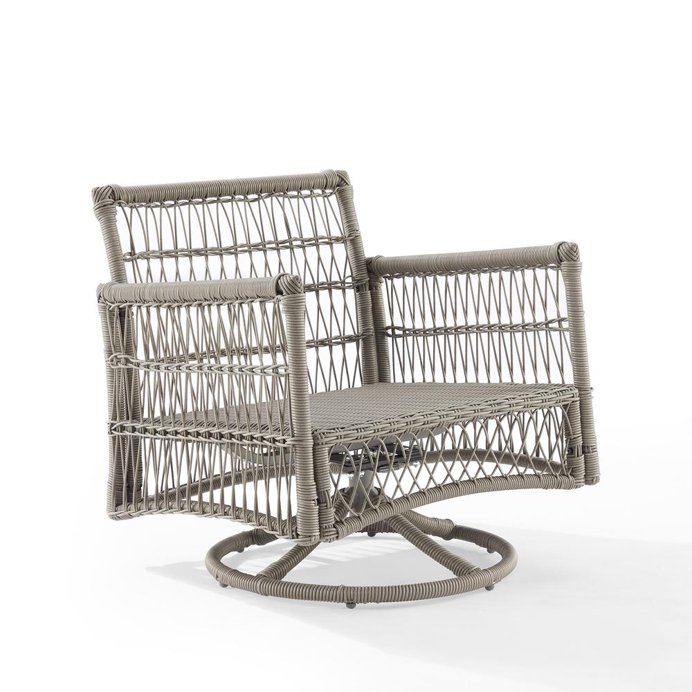 Thatcher Outdoor Wicker Swivel Rocker Chair Creme/Driftwood. Picture 9