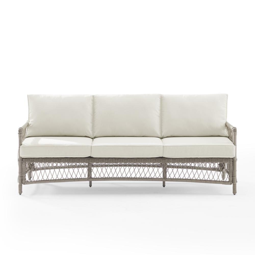 Thatcher Outdoor Wicker Sofa Creme/Driftwood. Picture 8