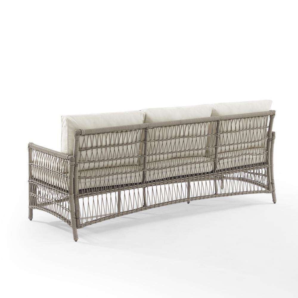 Thatcher Outdoor Wicker Sofa Creme/Driftwood. Picture 10