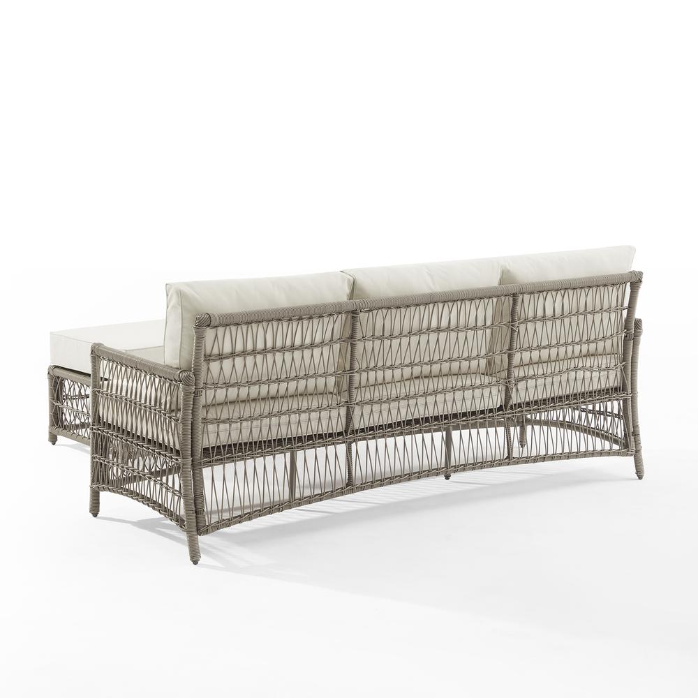 Thatcher 2Pc Outdoor Wicker Sofa Set Creme/Driftwood - Sofa & Coffee Table Ottoman. Picture 14