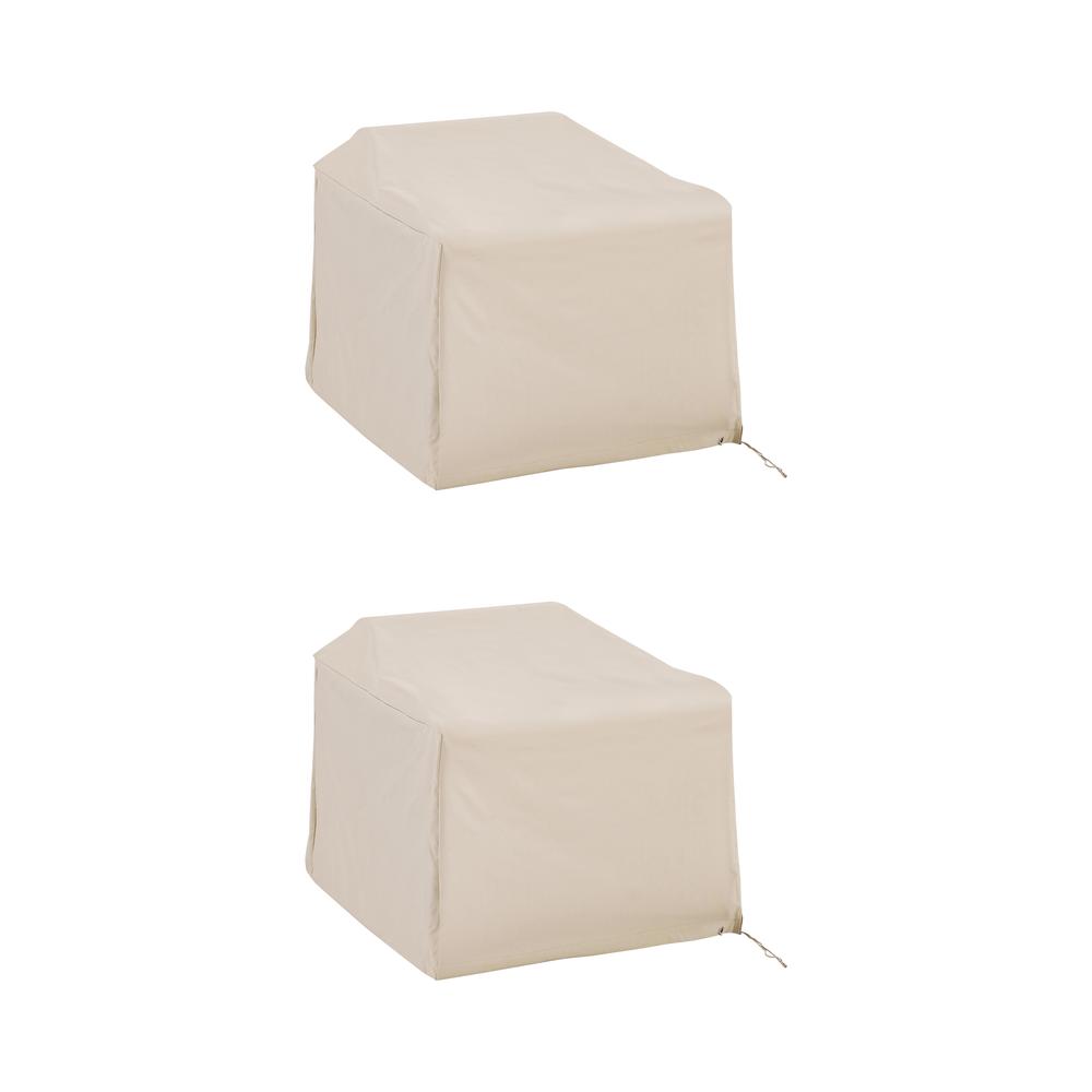 2Pc Furniture Cover Set Tan - 2 Chairs. Picture 4