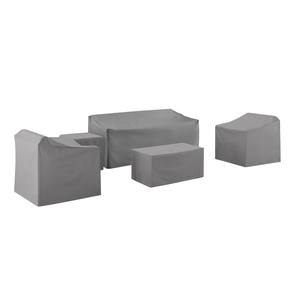 5Pc Furniture Cover Set Gray - Sofa, Two Arm Chairs, End Table, Rectangle Table. Picture 1