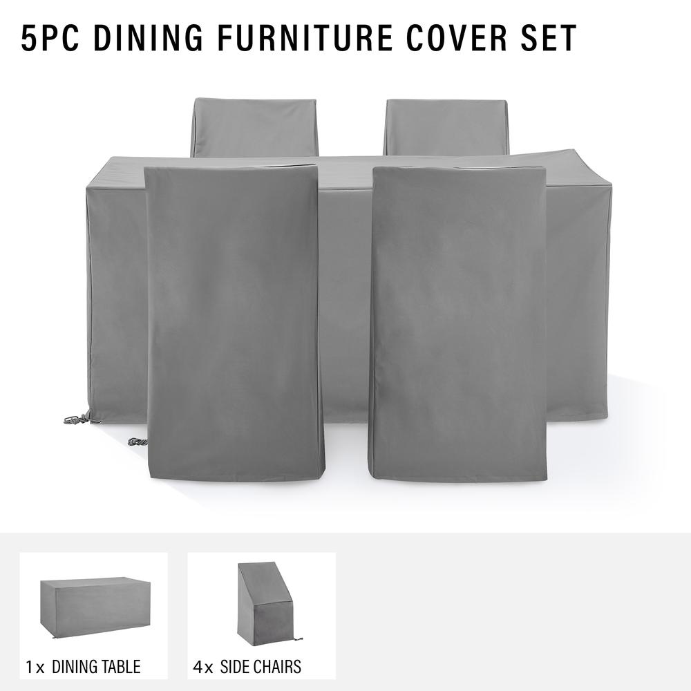 5Pc Outdoor Dining Furniture Cover Set. Picture 4