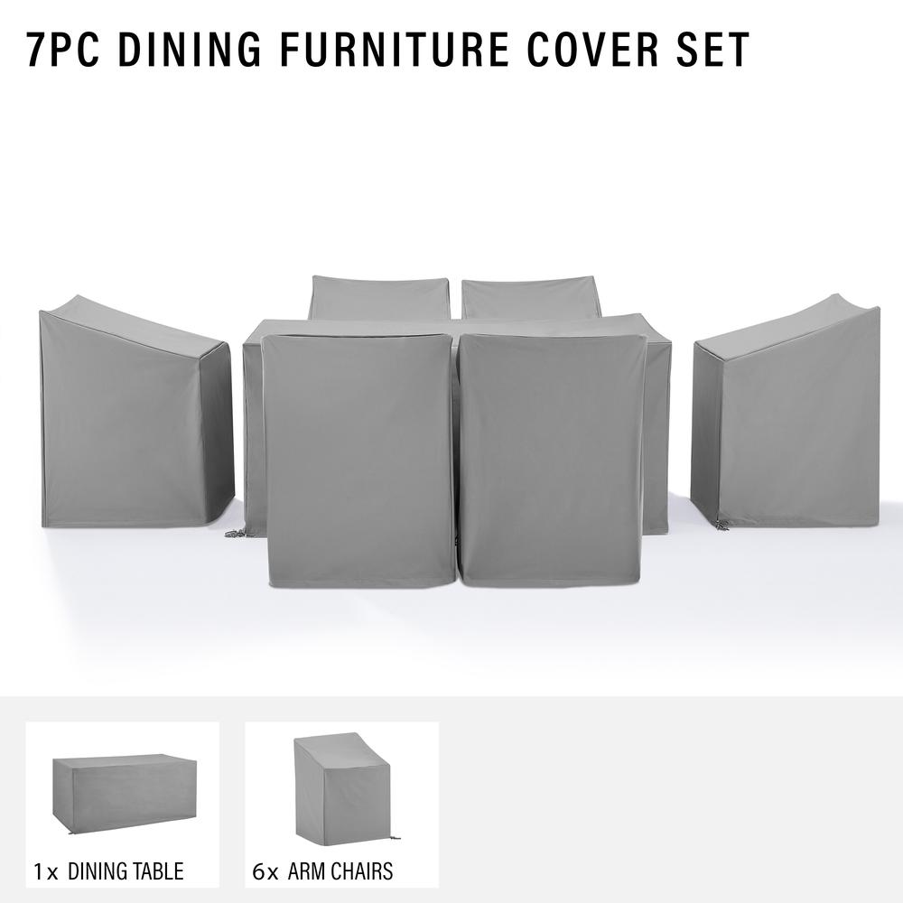 7Pc Outdoor Dining Furniture Cover Set. Picture 4
