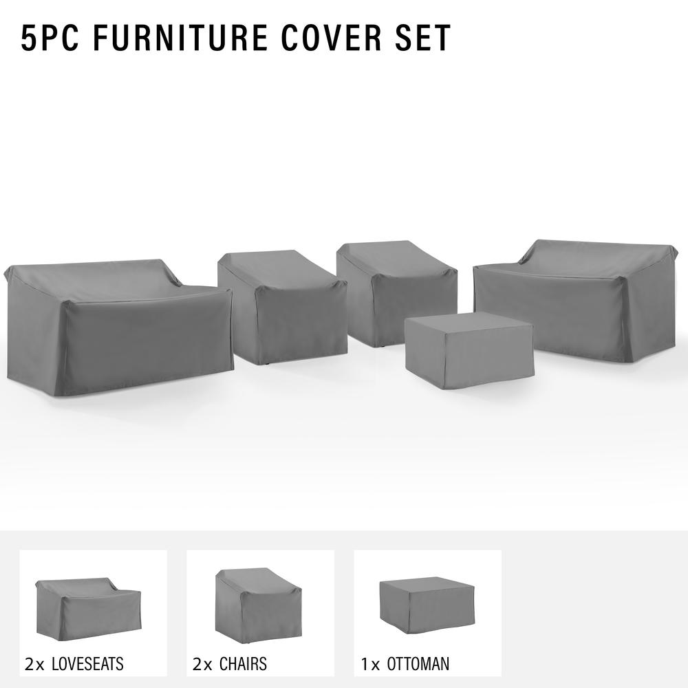 5Pc Outdoor Sectional Furniture Cover Set. Picture 3