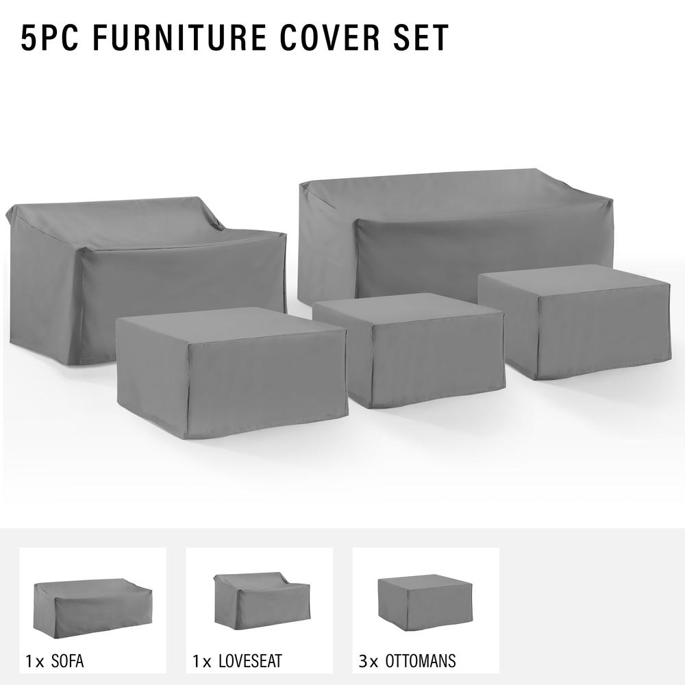 5Pc Outdoor Sectional Furniture Cover Set. Picture 3
