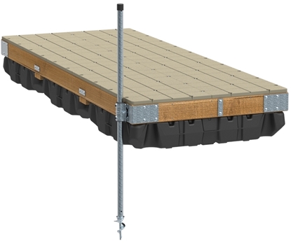 Pre-Built Commercial Grade Floating Dock with Wood Frame & Resin Top - 4'x10'. Picture 1