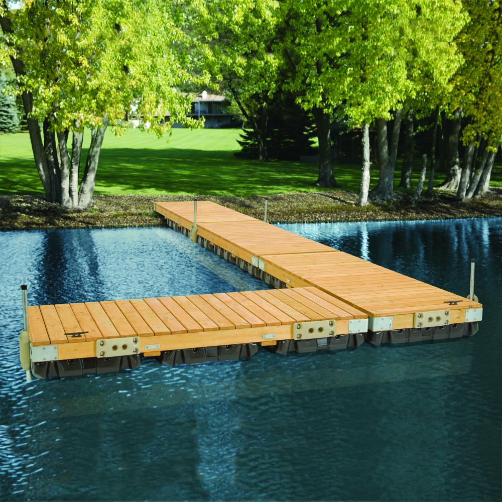 Pre-Built Commercial Grade Floating Dock with Wood Frame & Top - 4'x10'. Picture 2