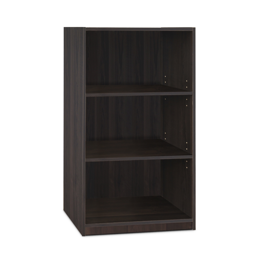 JAYA Simple Home 3-Shelf Bookcase, CC Espresso. Picture 1