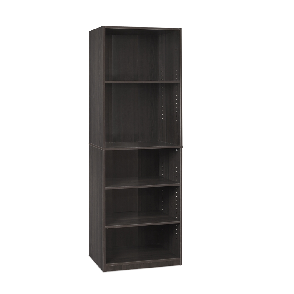 JAYA Simply Home 5-Shelf Bookcase, CC Espresso. Picture 1