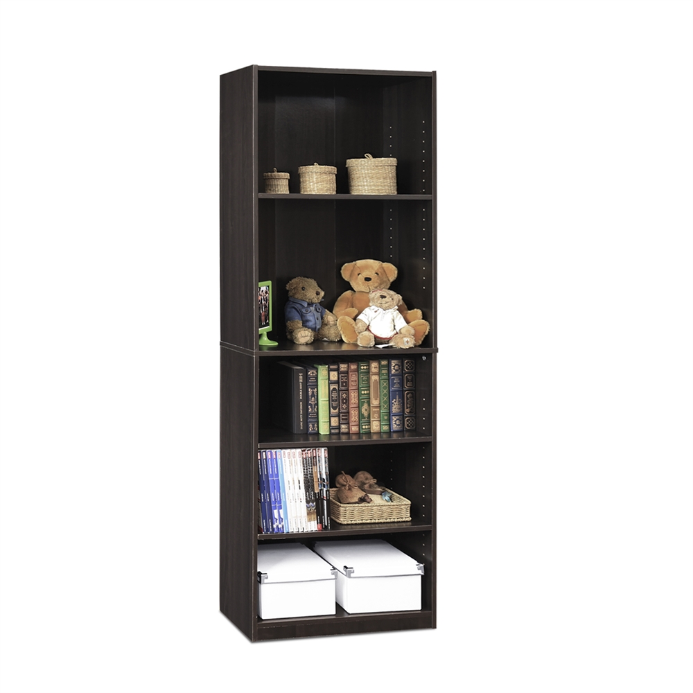 JAYA Simply Home 5-Shelf Bookcase, CC Espresso. Picture 3