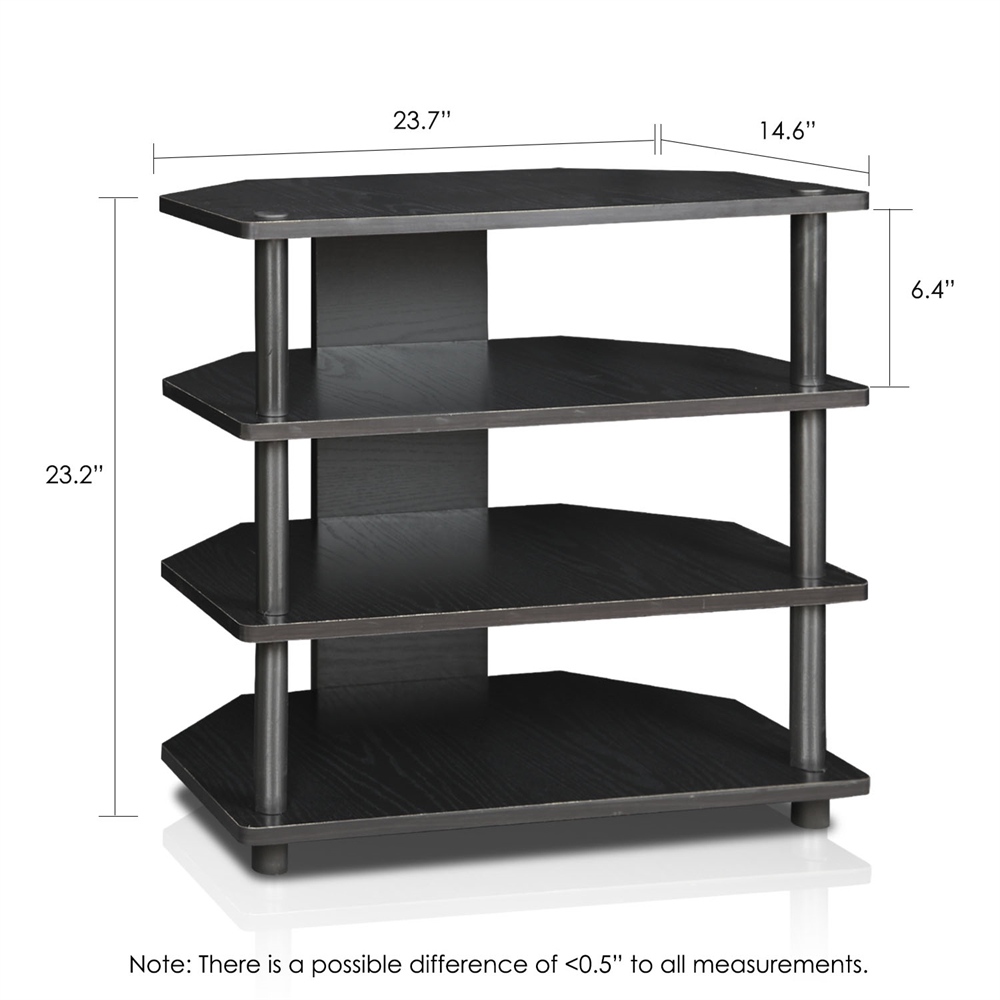Turn-N-Tube Easy Assembly 4-Tier Petite TV Stand, Blackwood. Picture 2