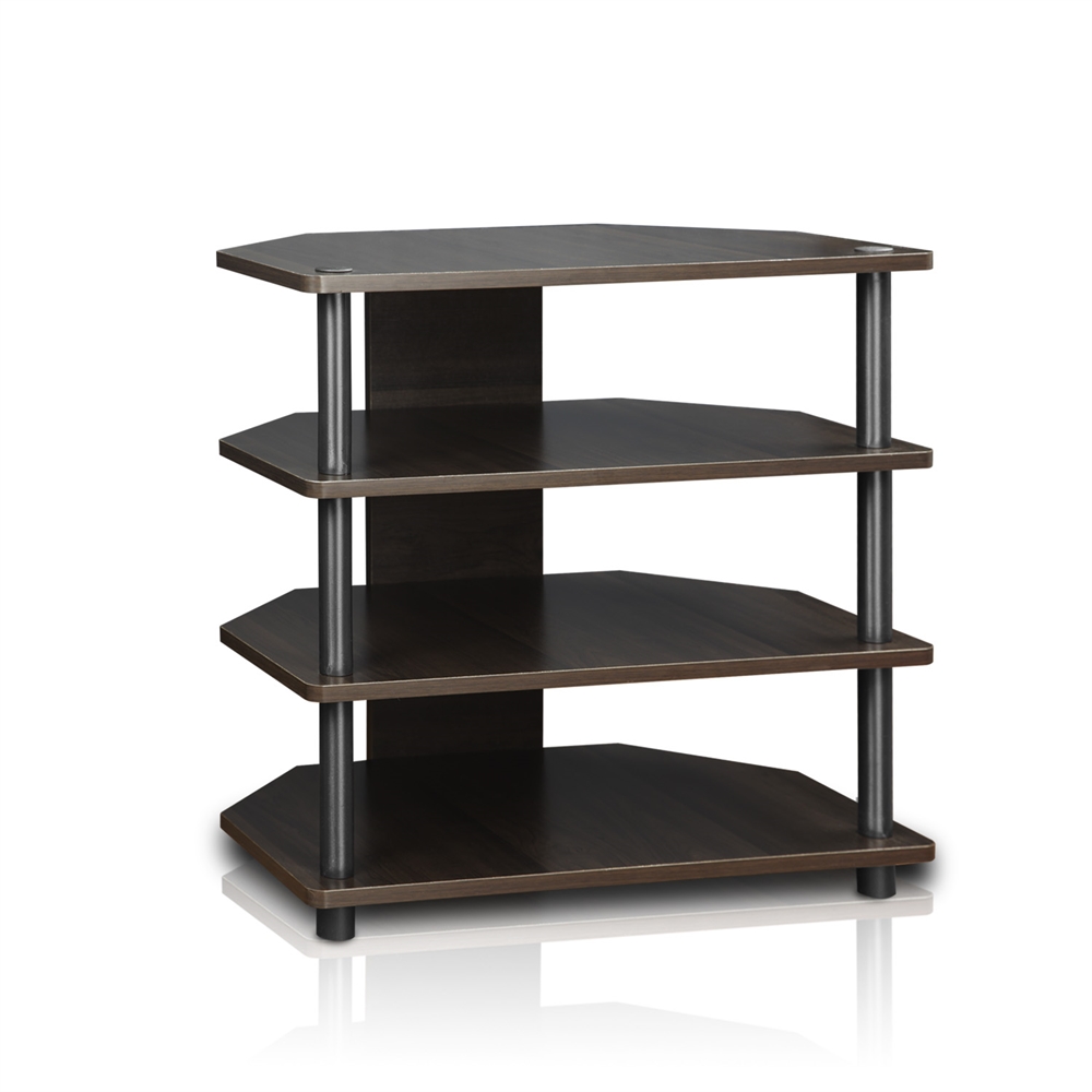 Turn-N-Tube Easy Assembly 4-Tier Petite TV Stand, Espresso. Picture 1