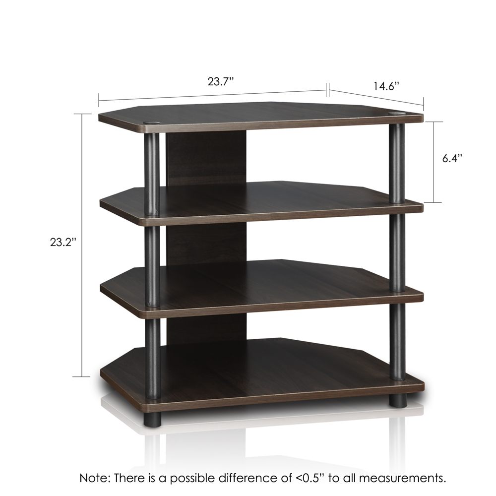 Turn-N-Tube Easy Assembly 4-Tier Petite TV Stand, Espresso. Picture 2