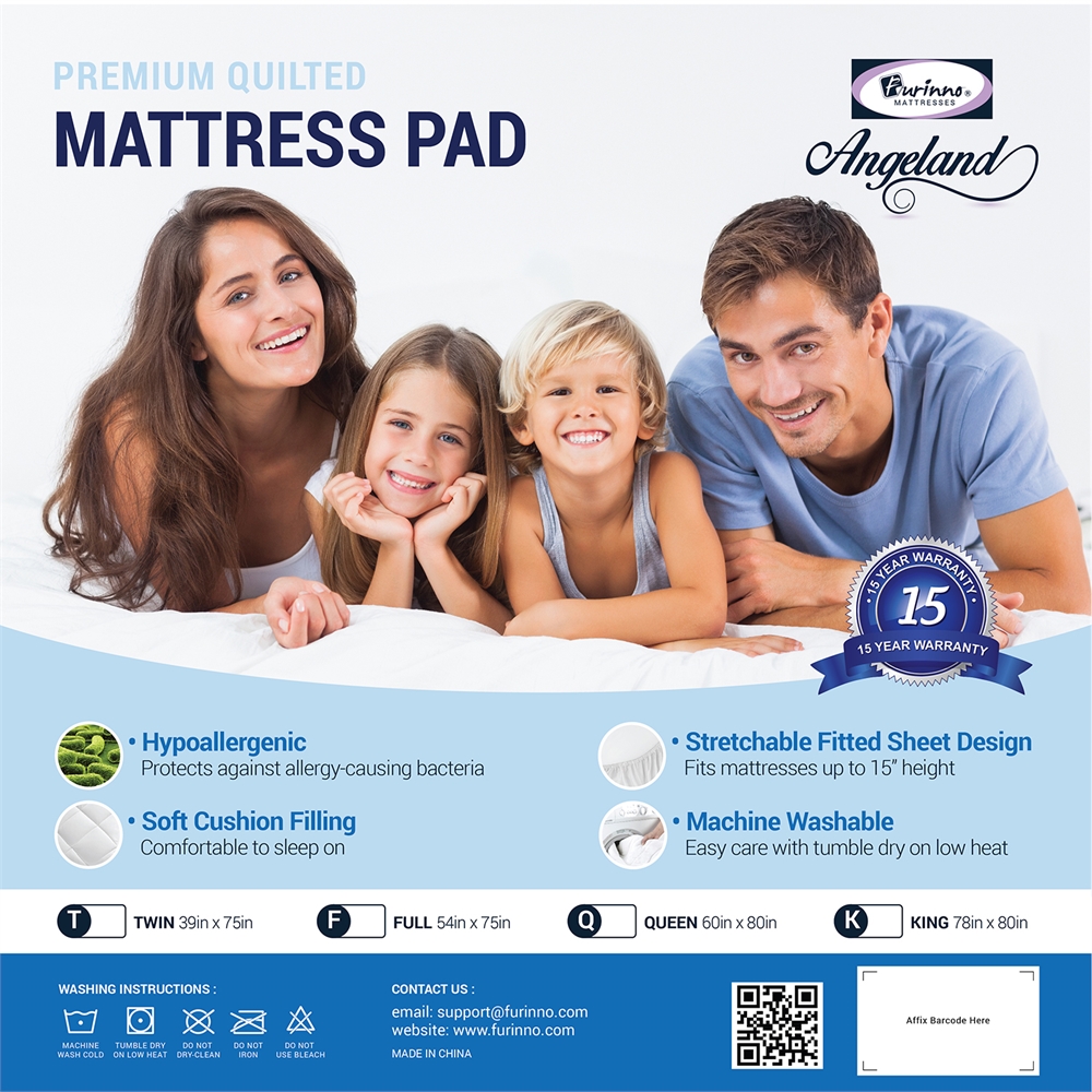 Angeland Quilted Mattress Pad, Twin. Picture 5
