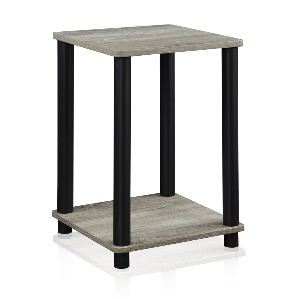 Turn-N-Tube End Table, French Oak Grey/Black. Picture 1