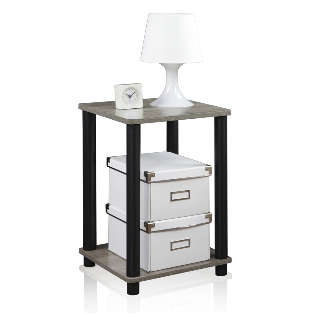 Turn-N-Tube End Table, French Oak Grey/Black. Picture 3