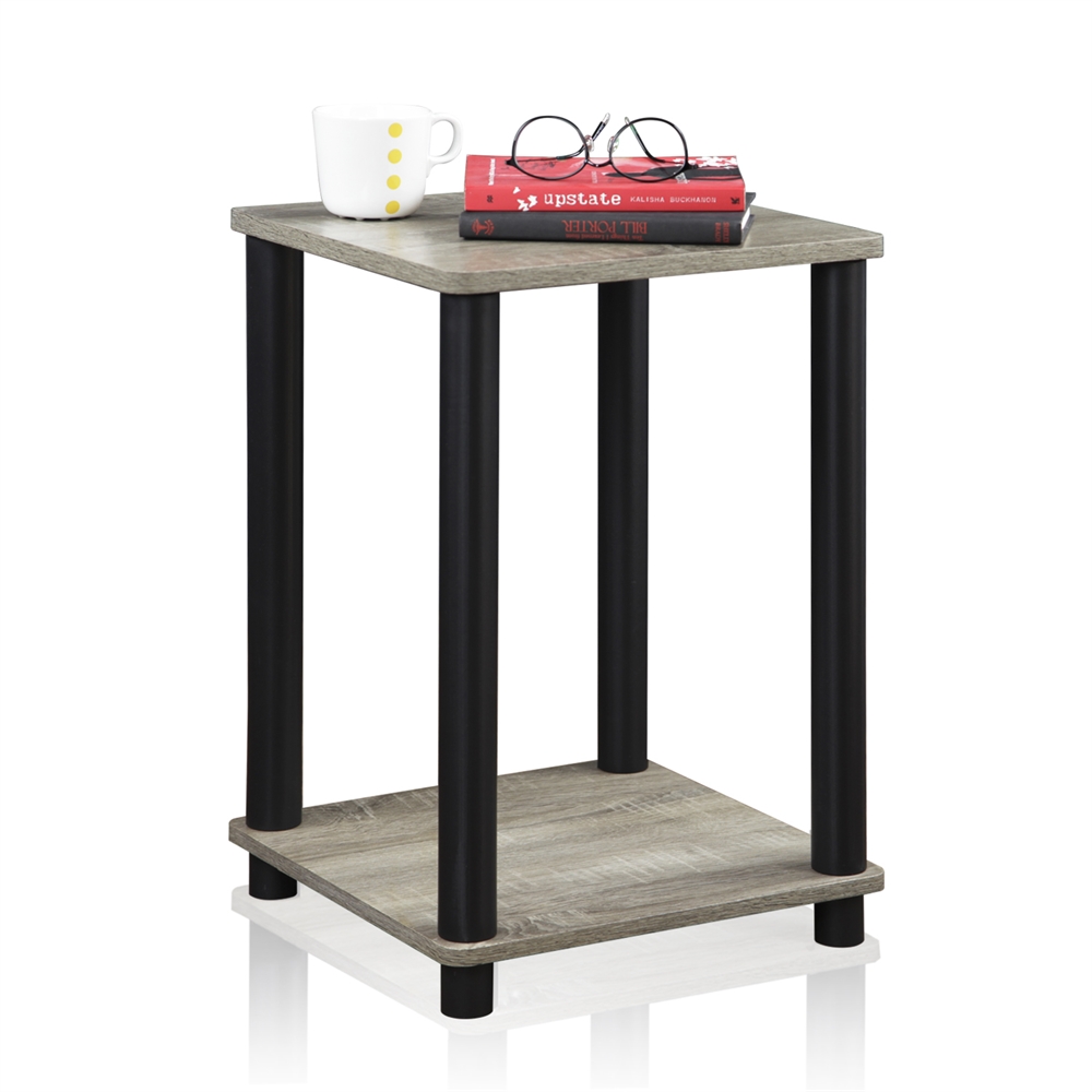 Turn-N-Tube End Table, French Oak Grey/Black. Picture 4