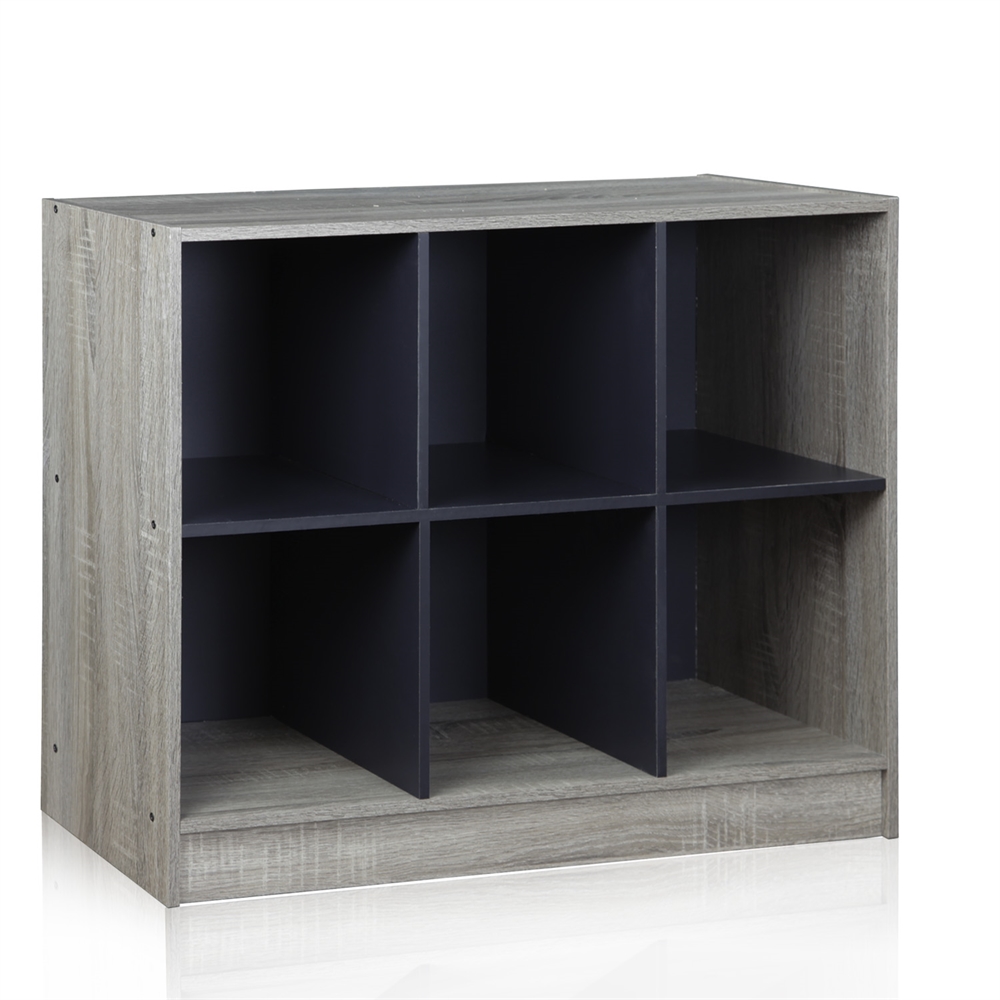 Basic 3x2 Bookcase Storage w/Bins, French Oak Grey/Black. Picture 4