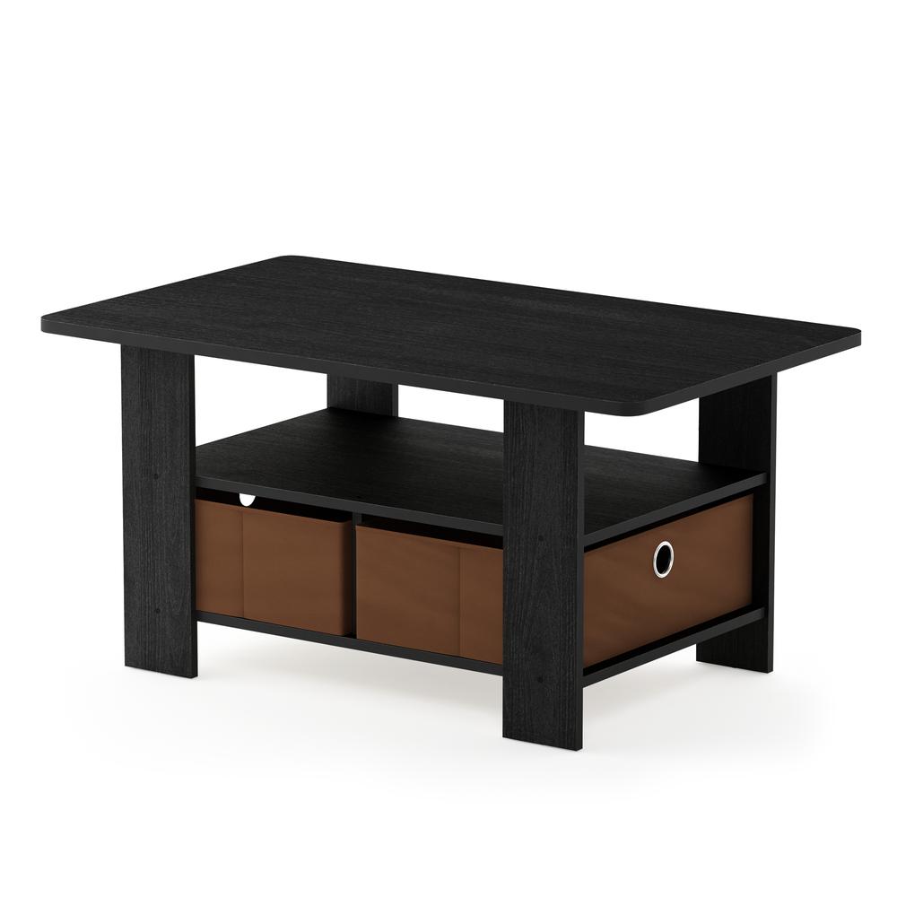 Andrey Coffee Table with Bin Drawer, Americano/Medium Brown. Picture 2