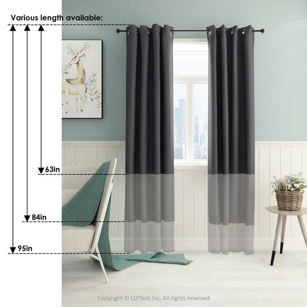 Furinno Collins Blackout Curtain 42x84 in. 2 Panels, Dark Blue. Picture 2