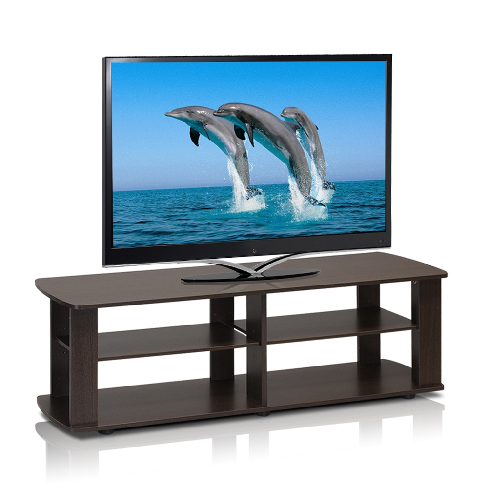 THE Entertainment Center TV Stand, Dark Brown. Picture 1
