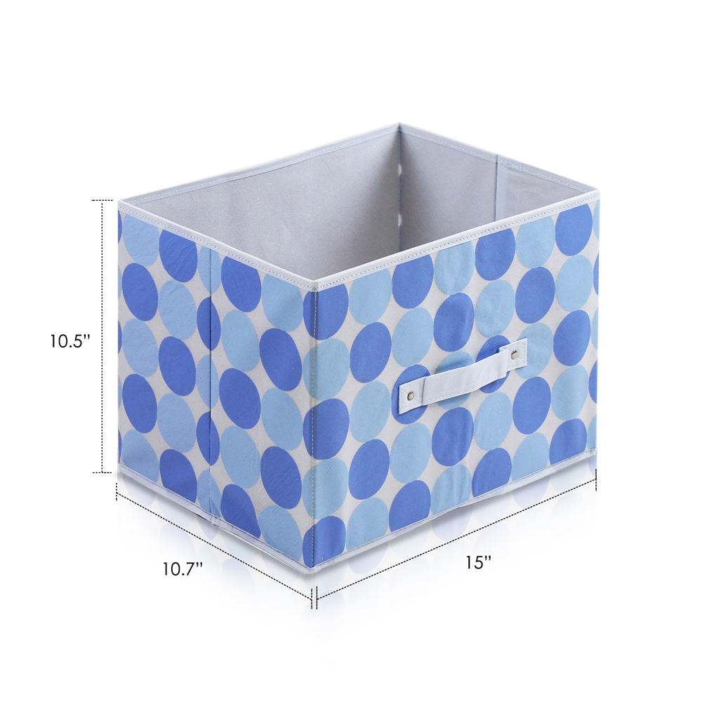 Laci  Dot Design Non-Woven Fabric Soft Storage Organizer, Blue. Picture 2