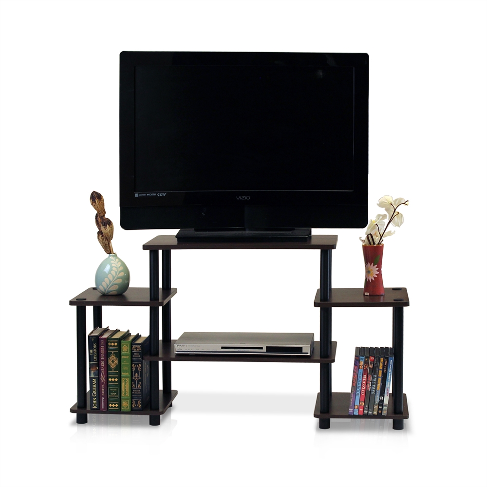 Turn-N-Tube No Tools Entertainment Center,Dark Brown/Black. Picture 2