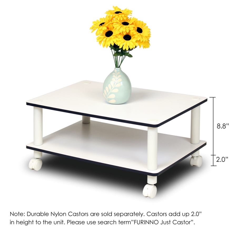 11172 Just 2-Tier No Tools Coffee Table, White w/White Tube. Picture 4