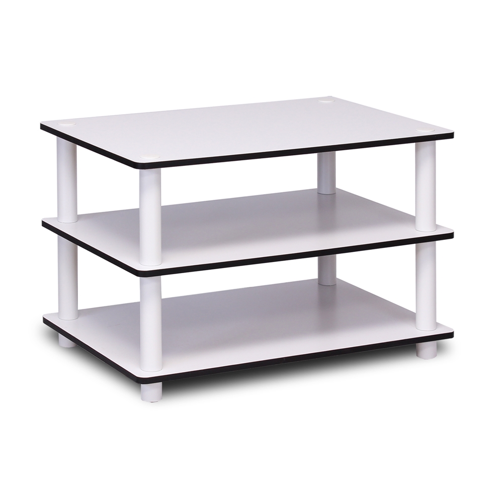 11173 Just 3-Tier No Tools Coffee Table, White w/White Tube. Picture 5