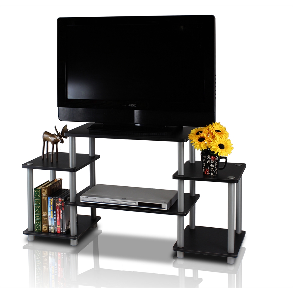 Turn-N-Tube No Tools Entertainment Center, Black/Grey. Picture 2