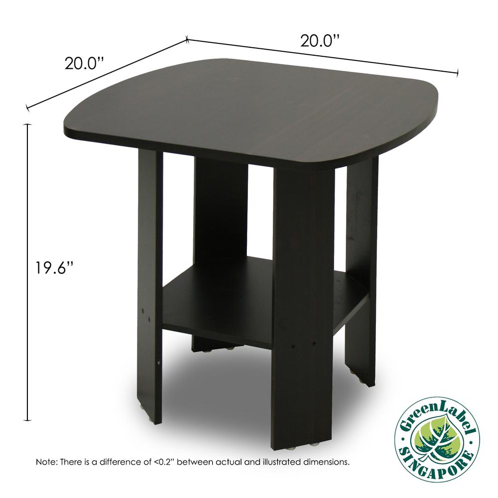 Furinno 2-11180EX Simple Design End Table Set of Two, Espresso. Picture 2