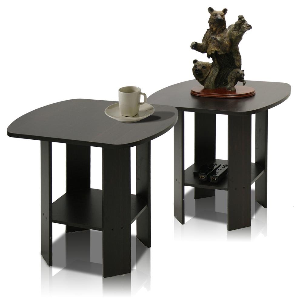 Furinno 2-11180EX Simple Design End Table Set of Two, Espresso. Picture 3