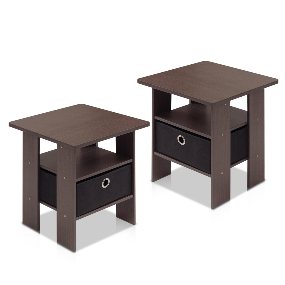 Petite End Table Bedroom Night Stand, Set of Two. Picture 1