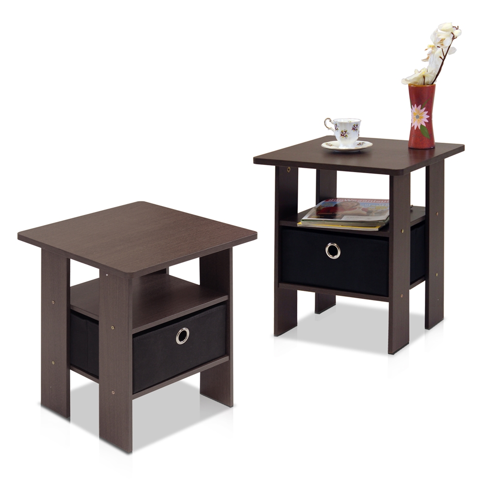 Petite End Table Bedroom Night Stand, Set of Two. Picture 3