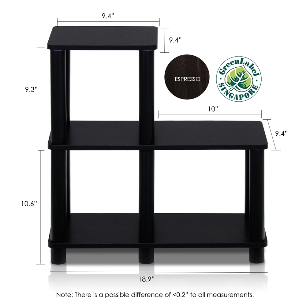 Turn-N-Tube Accent Decorative Shelf, Espresso/Black. Picture 2