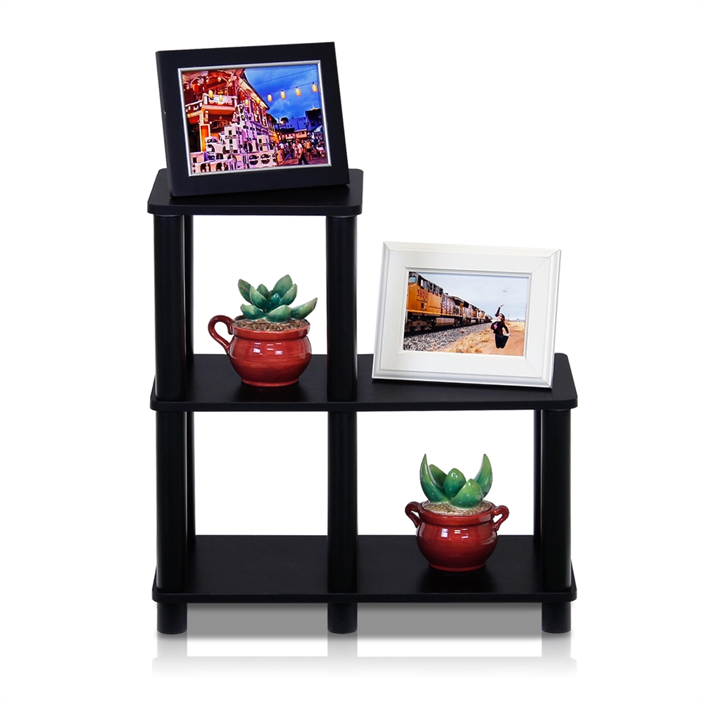 Turn-N-Tube Accent Decorative Shelf, Espresso/Black. Picture 3