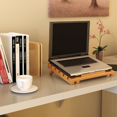 Bamboo Notebook Cooling Desk Tray, Natural. Picture 6