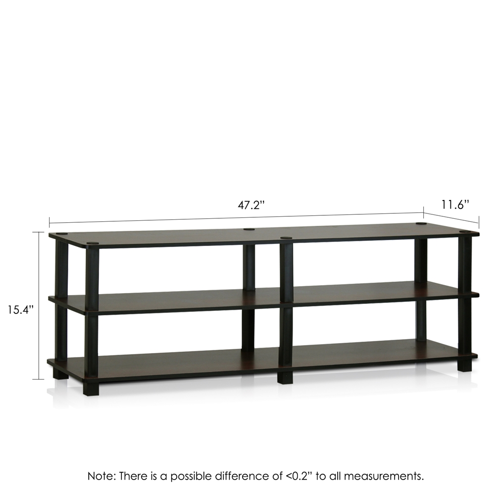 Turn-S-Tube No Tools 3-Tier Entertainment TV Stands, Dark Brown/Black. Picture 2