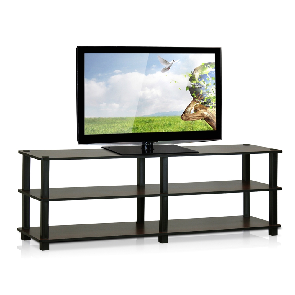 Turn-S-Tube No Tools 3-Tier Entertainment TV Stands, Dark Brown/Black. Picture 3