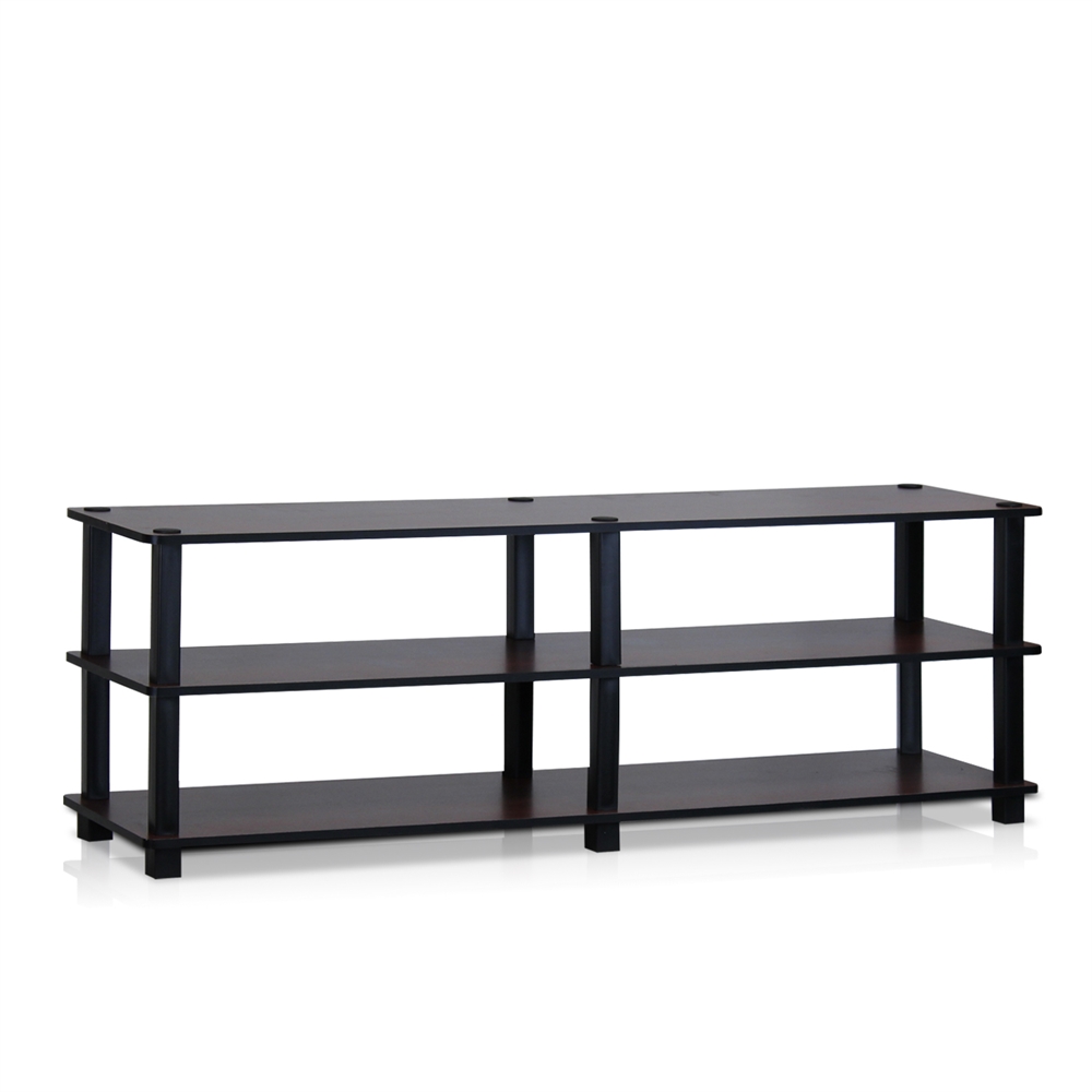 Turn-S-Tube No Tools 3-Tier Entertainment TV Stands, Dark Cherry/Black. Picture 1