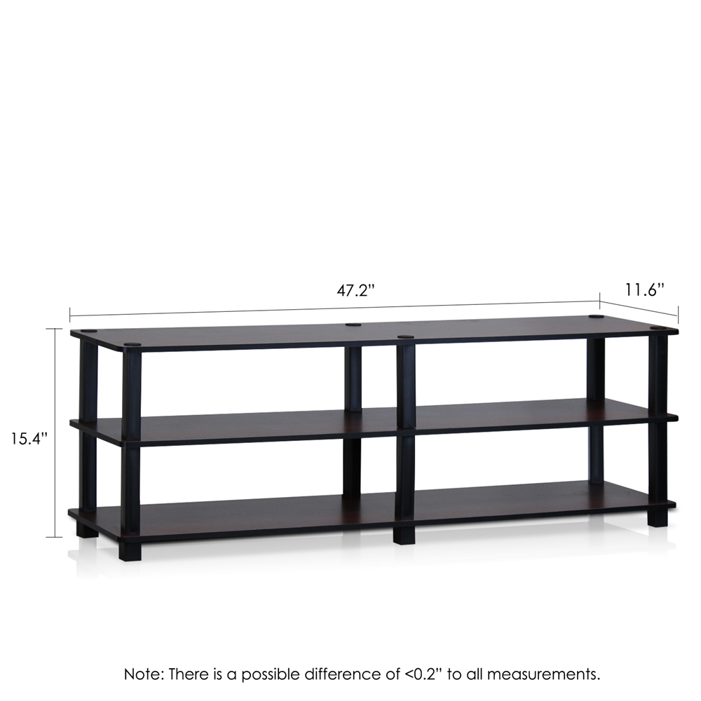 Turn-S-Tube No Tools 3-Tier Entertainment TV Stands, Dark Cherry/Black. Picture 2